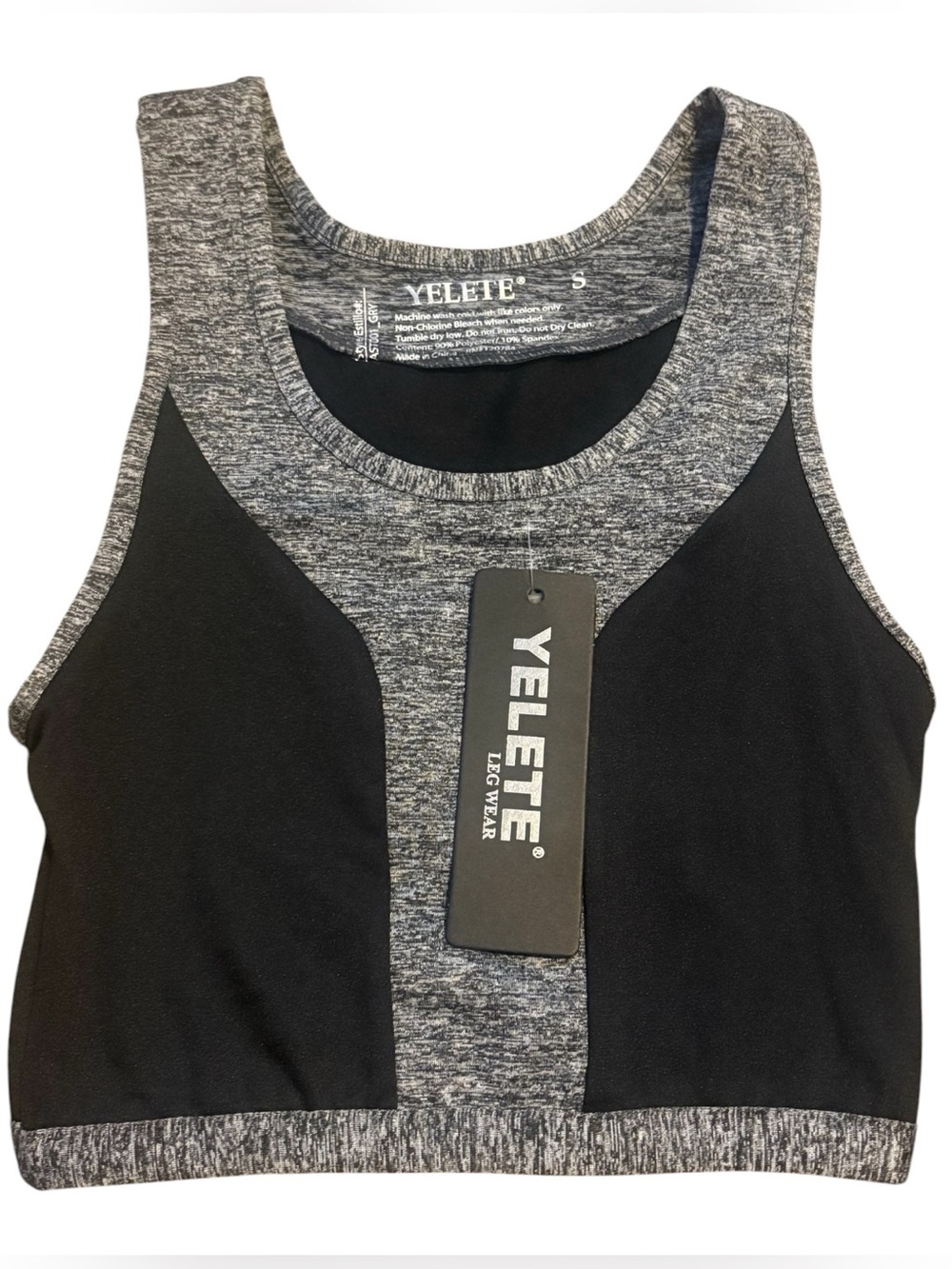 Yelete Black and Gray Sports Bra